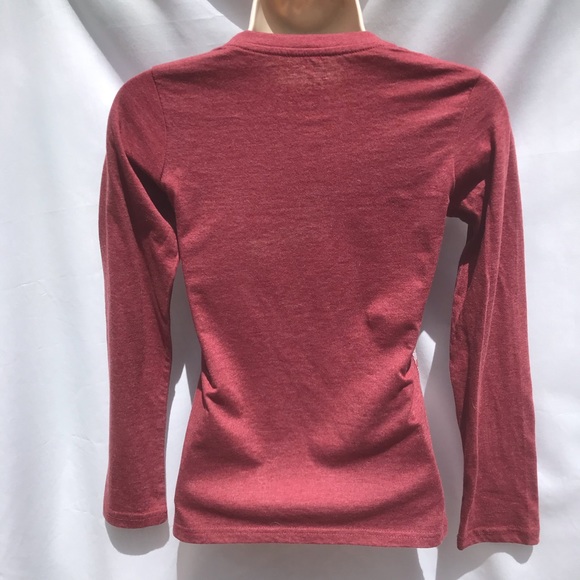 Heather Maroon Mehndi Elephant & Lotus LS Tee - Picture 2 of 4